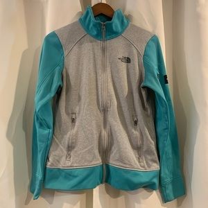 Women Northface‎ Jacket Medium Teal and Silver
